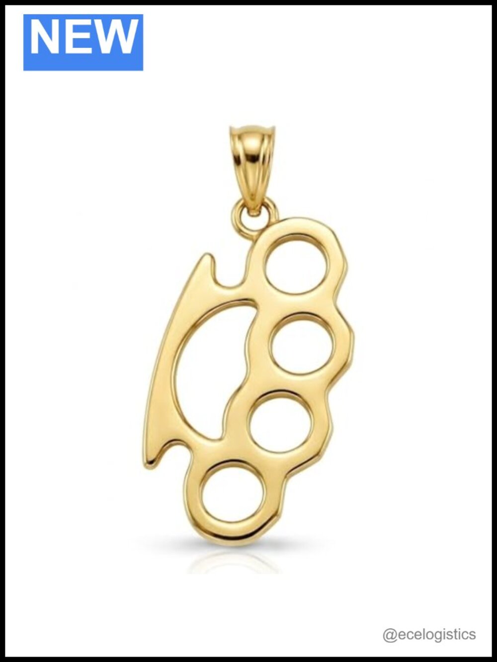 10K Solid Gold Knuckle Charm Pendant Handcrafted